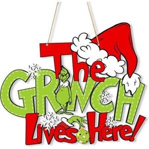 Christmas Decorations Hanging Sign Christmas Wooden Door Sign‎ Thief Stole Decor